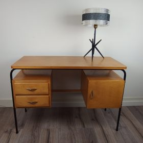 VERKOCHT bureau-wood-metaal-obumex-jaren-50-vintage