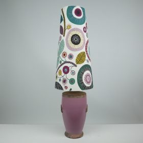€ 118,= & kap 25 cm vanaf € 95,=<br>1 stuk beschikbaar lamp-earthenware-and-emblem-with-high-retro-model-lampshade