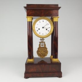 pillarclock-mahogany-France-empire-napoleon-antique-19th-century
