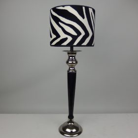 € 114,= & kap 17 cm vanaf € 41,=<br>2 stuks beschikbaar lamp-nickle-black-with-low-straight-model-lampshade