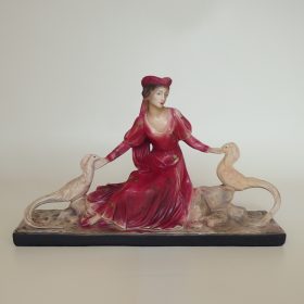 statue-woman-pheasan-plaster-jean-carli-20s-art-deco-vintage-art-deco