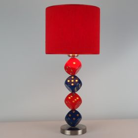 € 103,= & kap 20 cm vanaf € 45,=<br>2 stuks beschikbaar lamp-nikkel-en-dobbelsteen-hout-met-rechte-lampenkap