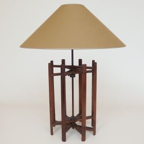 lamp-hout-spoel-weefgetouw-antiek-20e eeuw