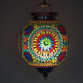 hanging lamp-mosaic-glass-colors