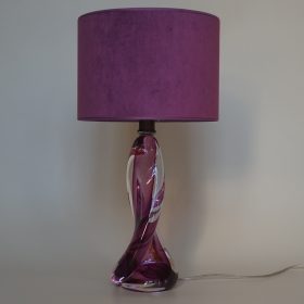 € 140,= & kap 25 cm va € 54,= lamp-crystal-val-st-lambert-belgium-with-straight-model-lampshade-50s-vintage