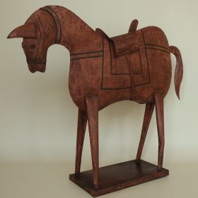 paard-metaal-beschilderd