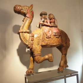 beeld-Dhola-Maru-kameel-Rajasthan-India-beschilderd-antiek