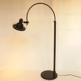 VERKOCHT vloer-lamp-metaal-zwart-verstelbare-buis-jaren-80-vintage