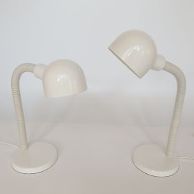 VERKOCHT set-tafellamp-metaal-kunststof-flexibele-buis-jaren-70-vintage-happy-light