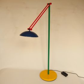 floor-lamp-uplighter-metal-rotatable-shade-mewal-memphis-style-80s-vintage