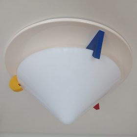 € 95,= ceiling-lamp-metal-plastic-shade-Ikea-80s-Memphis-Style-vintage
