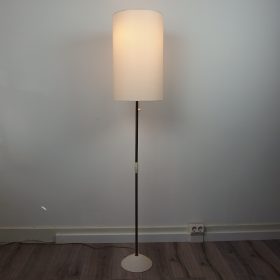 € 225,= & kap 30 cm va € 114,= verstelbare-vloerlamp-messing-lampenkap-jaren-50-vintage