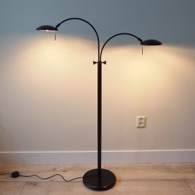 € 225,= vloer-lamp-uplighter-led-metaal-zwart-draaibaar-schalen-steinhauer-jaren-80-vintage