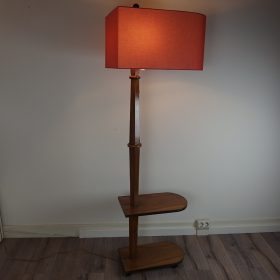 € 325,= & kap 60 cm va € 238,= floor-lamp-walnut-lampshade-50s-Art-Deco-style-vintage