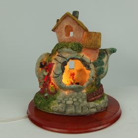 € 25,=<br>2 stuks beschikbaar kunststof-klein-huisje-en-muizen-met-led-lamp-jaren-70-vintage