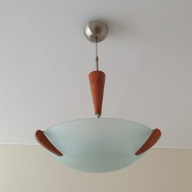 hanglamp-mat-glazen-schaal-met-nikkel-en-kersenhout-jaren-80-vintage