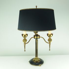 € 225,= & kap 35 cm vanaf € 73,= lamp-metal-type-bouillotte-with-low-model-lamp-shade-50s-Regency-style-vintage