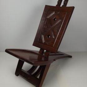 € 320,= setprijs (zie ook stoelen) pair-chairs-hardwood-mahogany-kuba-africa-50s-mid-20th-century-vintage